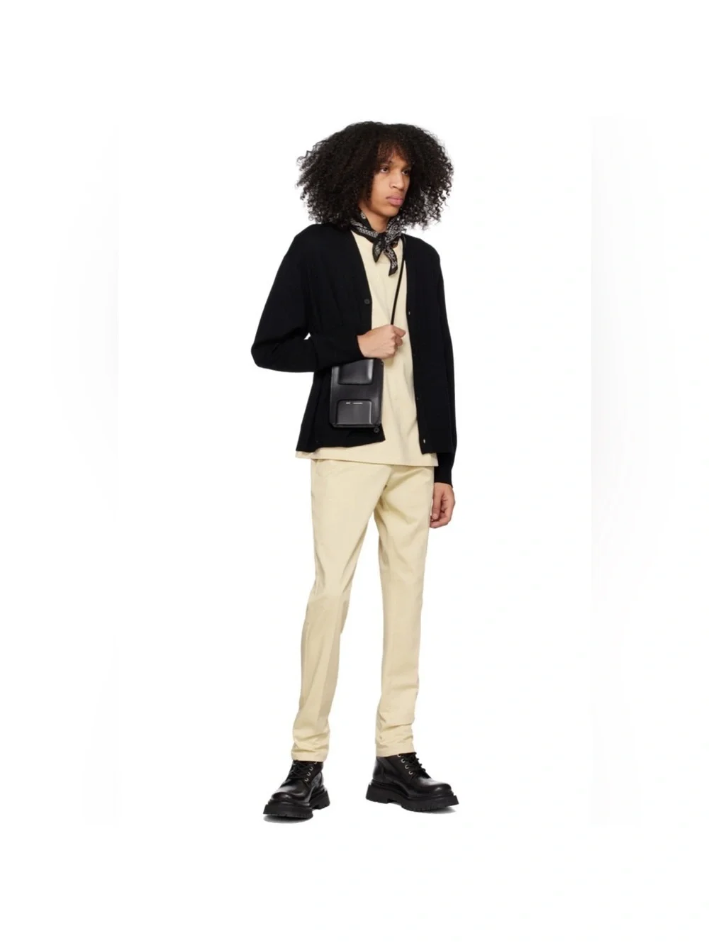 AMI Alexandre Mattiussi Straight-Fit Trousers Pants in Off-White, Size L, NEW_2